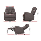 Artiss Recliner Chair Luxury Lounge Sofa Chairs Foam Padded Suede Fabric Armchair Couch Grey