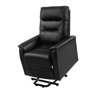 Artiss Lift Recliner Chair Sofa Single Comfortable Black Leather Armchair