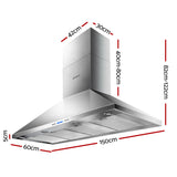 DEVANTI 1500mm Commercial BBQ Rangehood - Silver