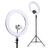 19" LED Ring Light 6500K 5800LM Dimmable Diva With Stand Make Up Studio Video