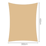 Instahut 3 x 4m Rectangle Heavy Duty Shade Sail Cloth - Sand Beige