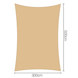 Instahut 3 x 5m Rectangle Heavy Duty Shade Sail Cloth - Sand Beige