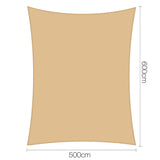 Instahut 5 x 6m Rectangle Heavy Duty Shade Sail Cloth - Sand Beige