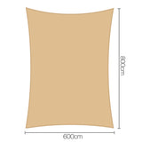 Instahut 6 x 8m Rectangle Heavy Duty Shade Sail Cloth - Sand Beige