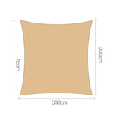 Instahut 3 x 3m Shade Sail Cloth - Sand Beige