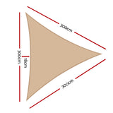 Instahut 3 x 3 x 3m Triangle Shade Sail Cloth - Sand Beige