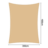 Instahut 3 x 4m Rectangle Shade Sail Cloth - Sand Beige