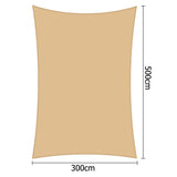 Instahut 3 x 5m Rectangle Shade Sail Cloth - Sand Beige