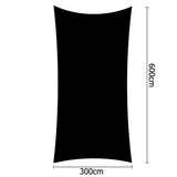 Instahut 3 x 6m Rectangle Shade Sail Cloth - Black