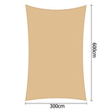 Instahut 3 x 6m Rectangle Shade Sail Cloth - Sand Beige