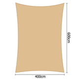 Instahut 4 x 6m Rectangle Shade Sail Cloth - Sand Beige