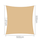 Instahut 5 x 5m Square Shade Sail Cloth - Sand Beige