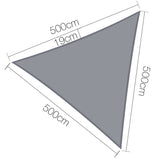 Instahut 5 x 5 x 5m Triangle Shade Sail Cloth - Grey