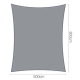 Instahut 5 x 6m Rectangle Shade Sail Cloth - Grey