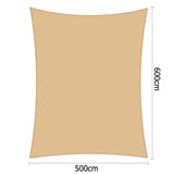 Instahut 5 x 6m Rectangle Shade Sail Cloth - Sand Beige