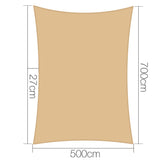 Instahut 5 x 7m Rectangle Shade Sail Cloth - Sand Beige