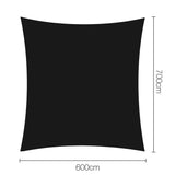 Instahut 6 x 7m Rectangle Shade Sail Cloth - Black