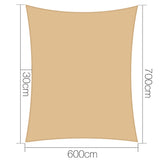 Instahut 6 x 7m Rectangle Shade Sail Cloth - Sand Beige