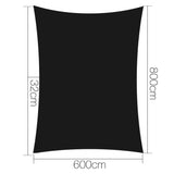 Instahut 6 x 8m Rectangle Shade Sail Cloth - Black