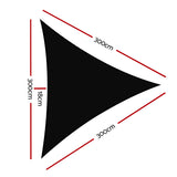 Instahut Sun Shade Sail Cloth Shadecloth Triangle Canopy Black 280gsm 3x3x3m Black