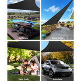 Instahut Sun Shade Sail Cloth Shadecloth Triangle Canopy Black 280gsm 3x3x3m Black