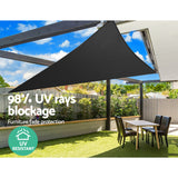 Instahut Sun Shade Sail Cloth Shadecloth Triangle Canopy Black 280gsm 3x3x3m Black