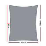 Instahut Sun Shade Sail Cloth Canopy Shadecloth Awning Outdoor Rectangle 280gsm