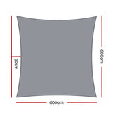 Instahut Sun Shade Sail Cloth Shadecloth Outdoor Canopy Square  280gsm 6x6m