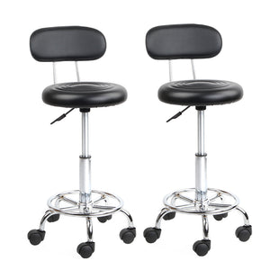 Artiss set of 2 Salon Stool Swivel Chair Backrest Barber Hairdressing Hydraulic Height