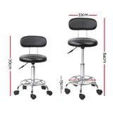 Artiss set of 2 Salon Stool Swivel Chair Backrest Barber Hairdressing Hydraulic Height