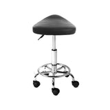 Artiss PU Leather Swivel Saddle Salon Chair - Black