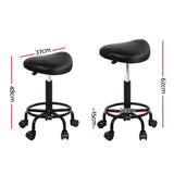 Artiss Salon Stool Black Swivel Barber SADDLE Hairdressing Bar Chairs Gas Lift