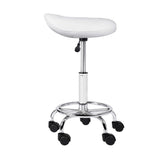 Artiss PU Leather Swivel Saddle Salon Chair - White