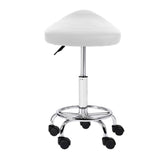 Artiss Set of 2 Saddle Salon Stool White Swivel Barber Hair Dress Chair Hydraulic Lift