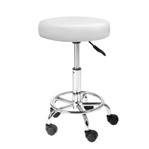 Artiss PU Leather Swivel Salon Stool - White