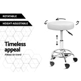 Artiss PU Leather Swivel Salon Stool - White