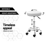 Artiss Set of 2 Round Salon Stool White Swivel Barber Beauty Chair Hydraulic Lift