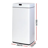 Devanti 45L Sensor Bin White