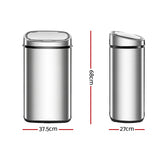 58L Stainless Steel Motion Sensor Rubbish Bin