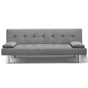 Artiss 3 Seater Fabric Sofa Bed - Grey