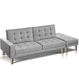 Sofa Bed Lounge Set Futon 3 Seater Couch Recliner Ottoman Fabric