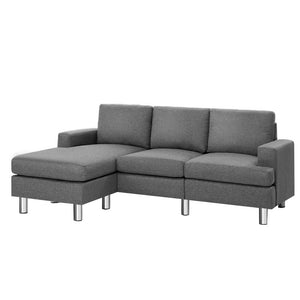 Artiss Sofa Lounge Set Couch Futon Corner Chaise Fabric 3 Seater Suite Grey