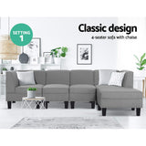 Artiss 5 Seater Sofa Set Bed Modular Lounge Chair Chaise Fabric