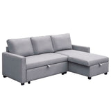 Artiss 3 Seater Fabric Sofa Bed with Storage  - Grey