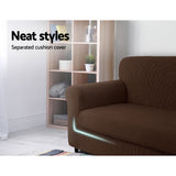 Artiss 2-piece Sofa Cover Elastic Stretch Couch Covers Protector 1 Steater Coffee