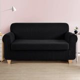 Artiss 2-piece Sofa Cover Elastic Stretch Couch Covers Protector 3 Steater Black