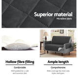 Artiss Sofa Cover Quilted Couch Covers Lounge Protector Slipcovers 2 Seater Dark Grey