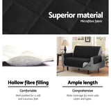 Artiss Sofa Cover Quilted Couch Covers Lounge Protector Slipcovers 3 Seater Black