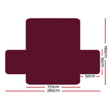 Artiss Sofa Cover Quilted Couch Covers Lounge Protector Slipcovers 3 Seater Burgundy