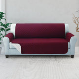 Artiss Sofa Cover Quilted Couch Covers Lounge Protector Slipcovers 3 Seater Burgundy